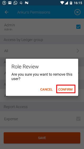 Confirm Remove User