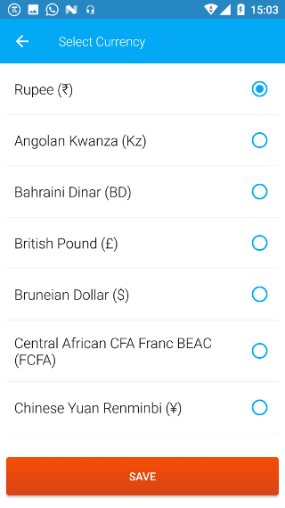 Default Currency Select