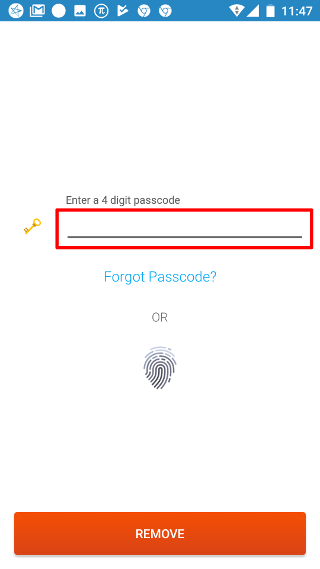 Remove Passcode Select
