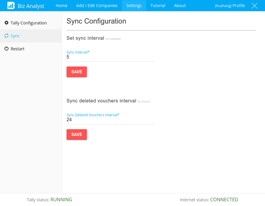 Sync configuration